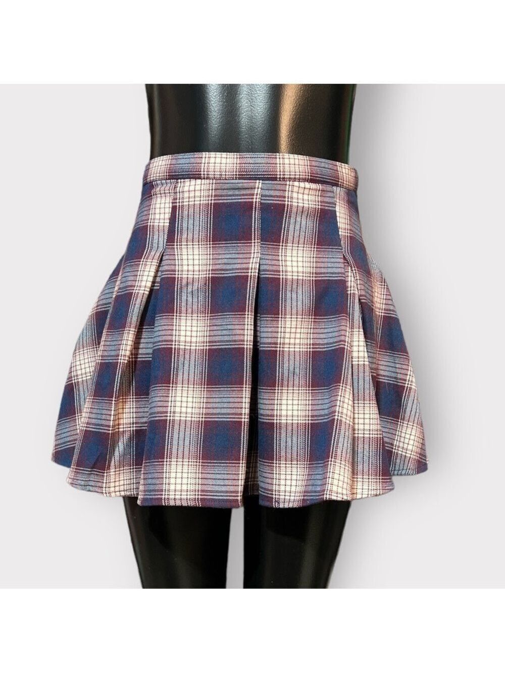 SO Plaid Mini Skirt NEW sz 0 XS preppy twee classic schoolgirl flirty Blue Red